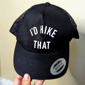 I'd Hike That Keep Nature Wild mesh black snapback hat NWT